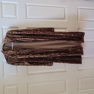 Brown velvet duster
